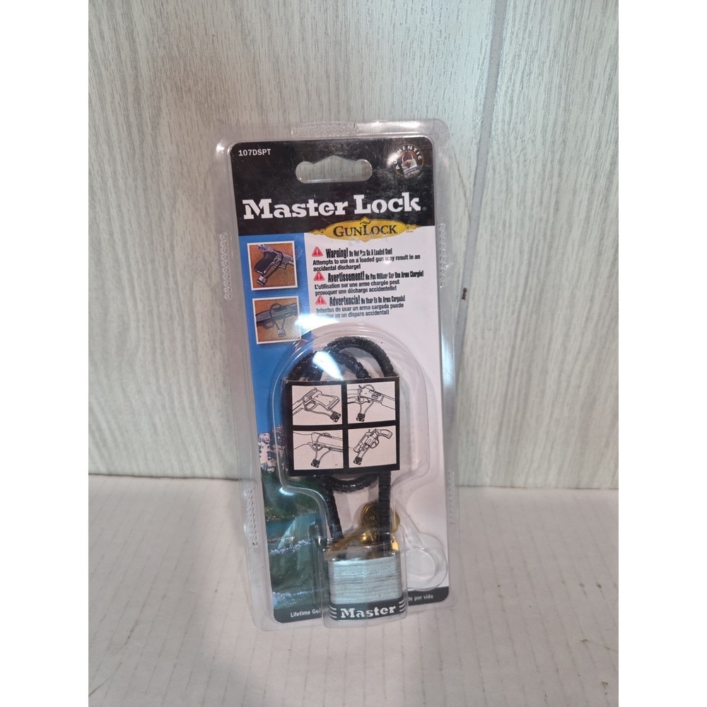 MASTER LOCK 107DPST Keyed Padlock,Rectangle,Black, Silver 4EZN3